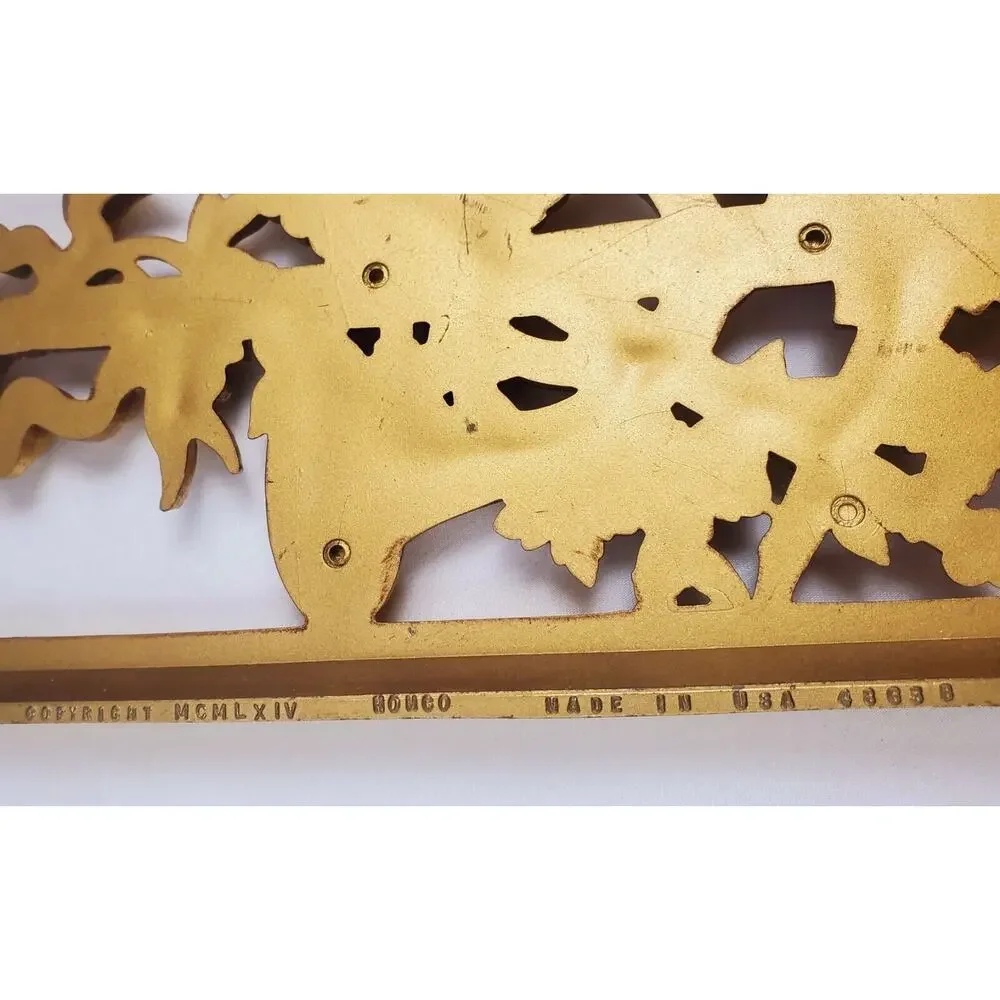 2 Syroco Homco Set Gold Musical Instrument Wall Plaques 1964 Vintage MCM Regency